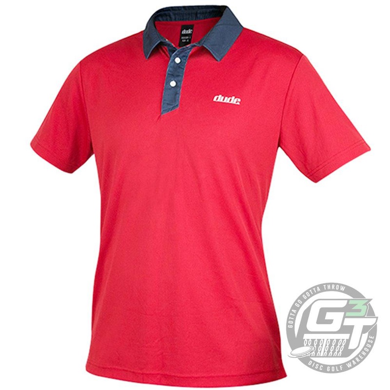 DUDE Pro Short Sleeve Performance Disc Golf Polo Shirt
