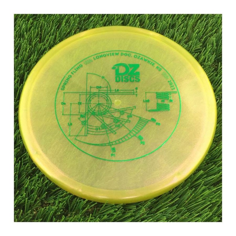 Westside VIP Ice Glimmer Harp with DZDiscs 2023 Spring Fling – Longview DGC – Ozawkie, KS Stamp – 173g – Translucent Yellow